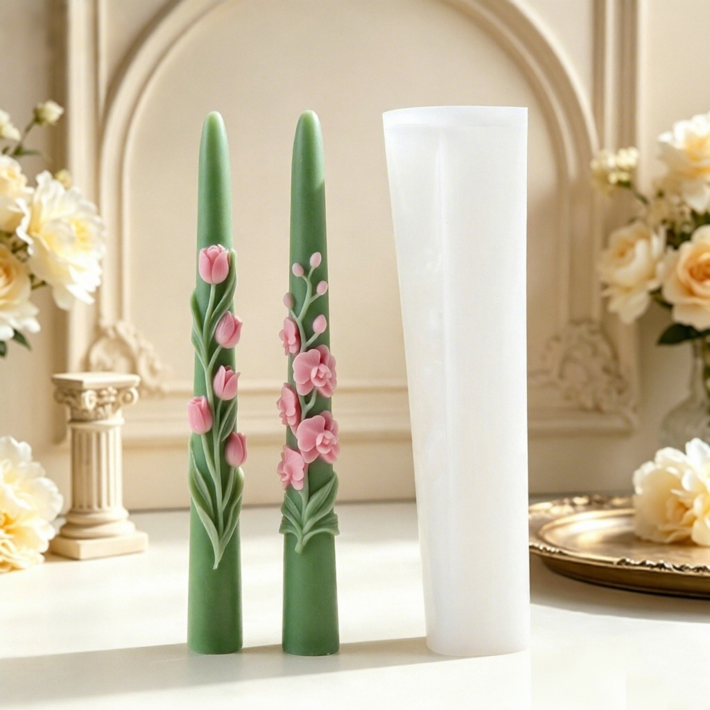 Candle Making Soy Wax - Cetakan Lilin Silikon Bentuk Bunga Panjang