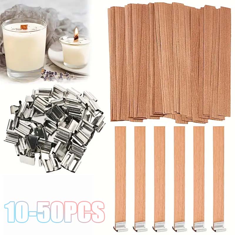 Soy Wax Pillar Blend - Sumbu Lilin Kayu Alami dengan Penyangga