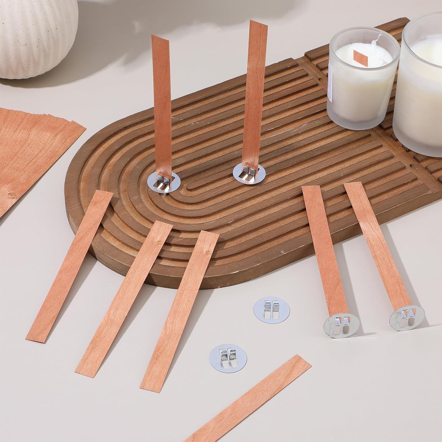 Soy Wax Pillar Blend - 60 Buah Sumbu Kayu untuk Pembuatan