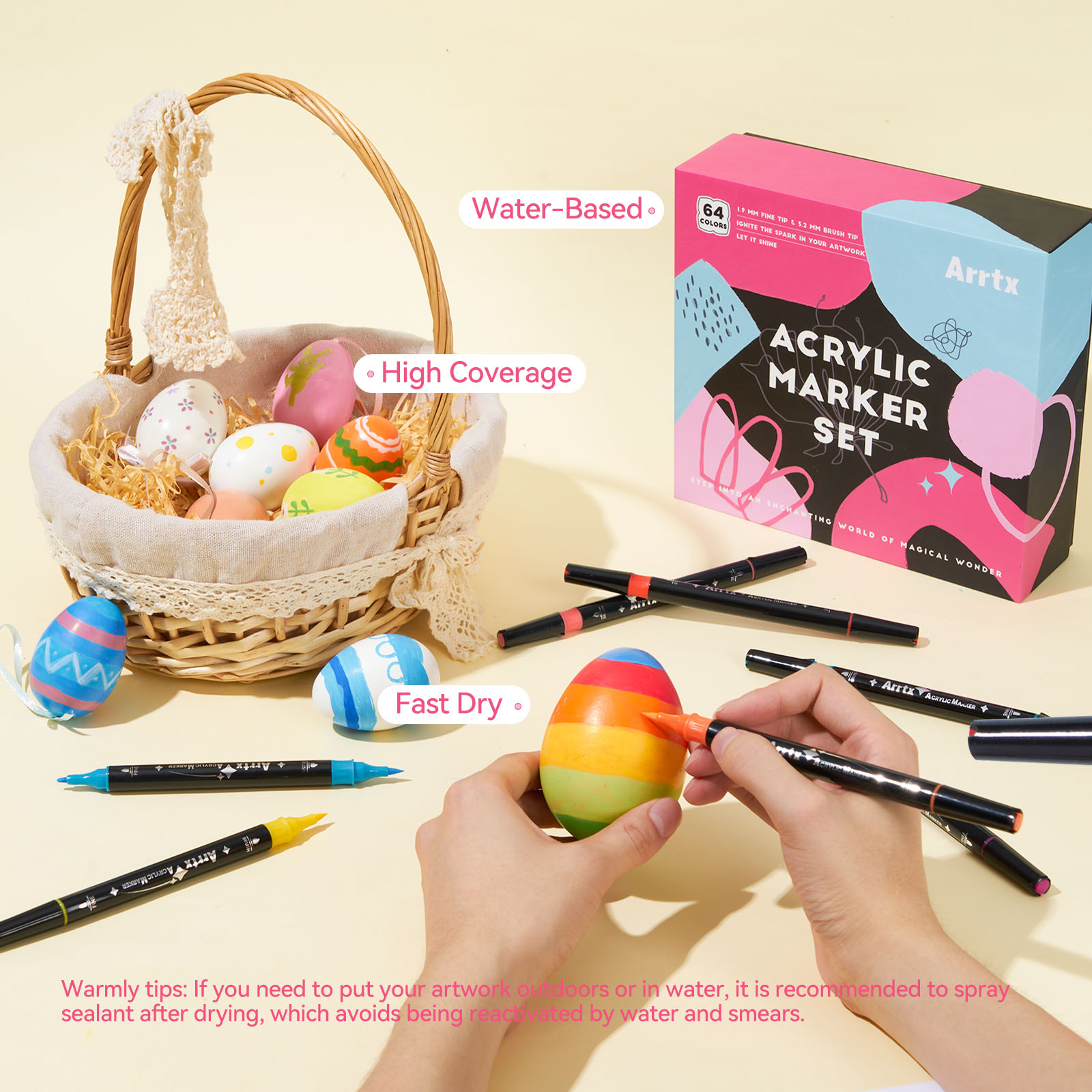 Arrtx 64 Warna Pena Cat Akrili - Copic Marker Classic ulasan dan harga
